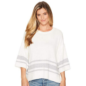 NYDJ Women Kimono Sleeve Striped Sweater Ivory Size XS